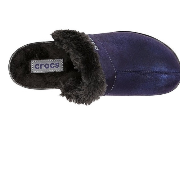 CROCS Shoes - Crocs Women's Cobbler Shimmer blue Leather Clog 9